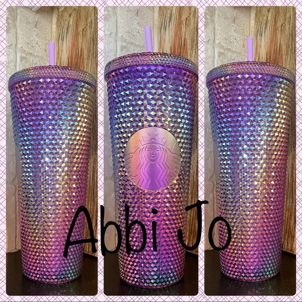 Starbucks Summer 2022 Release Purple Oil Slick Studded Tumbler Cold Cup